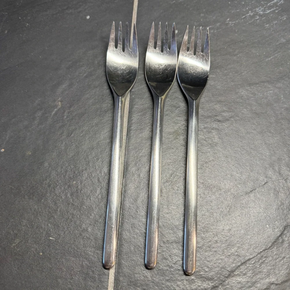 Rosenthal‎ 18/8 Germany Stainless Steel Pastry Dessert Forks Set of 3 Silver
